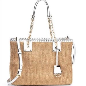 STRAW ROSALIE MEDIUM EAST WEST TOTE